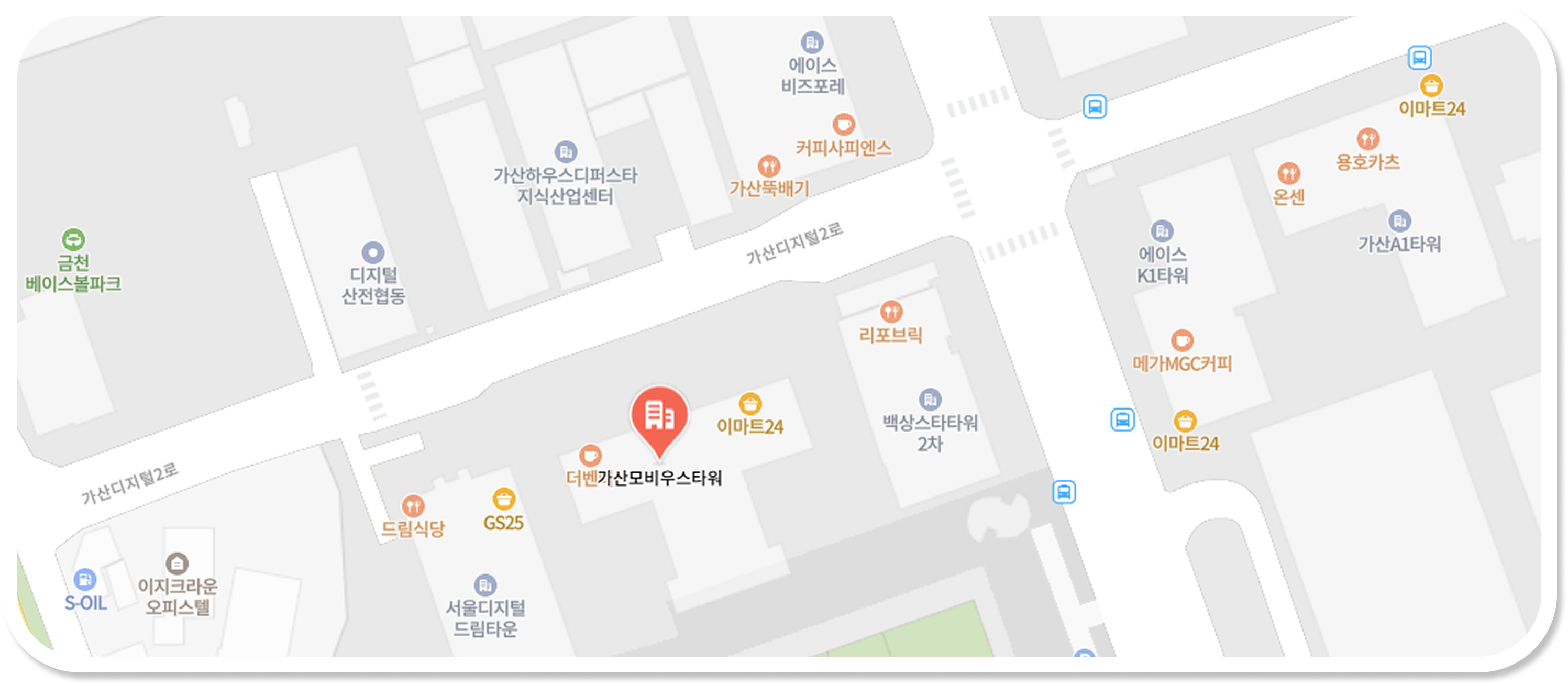 MADC 오피스 위치 — 더벤가산모비우스타워